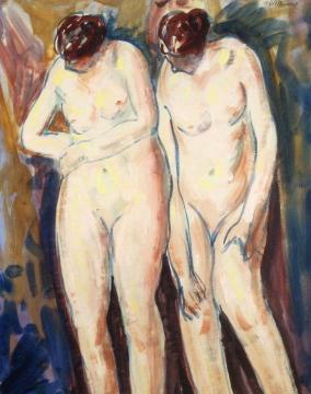 Two Figures Artwork by Alfred Henry Maurer