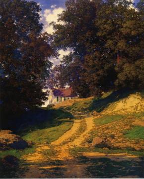 Village School House Artwork by Maxfield Parrish