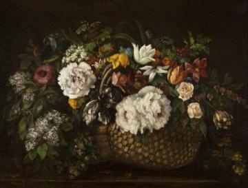 Basket Of Flowers Artwork by Gustave Courbet