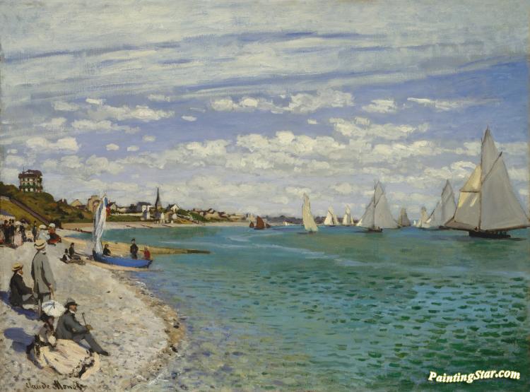 Regatta At Sainte-adresse Artwork by Claude Oscar Monet