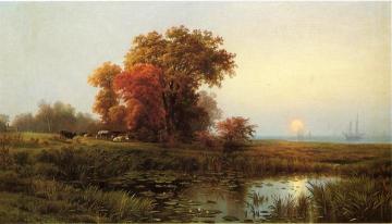Sunset on the Marsh Artwork by Edward Moran