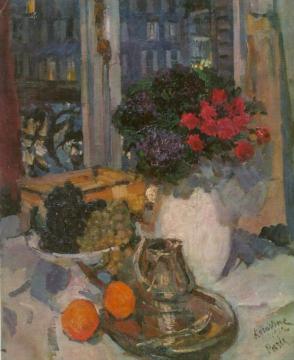 Standstill before a Window Artwork by Constantin Alexeevich Korovin