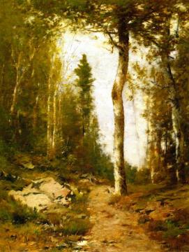 Woodland Shelter Artwork by Alexander Helwig Wyant