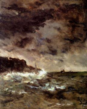 A Stormy Night Artwork by Alfred Stevens