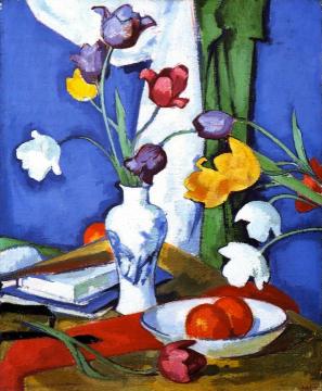 Tulips and Fruit Artwork by Samuel John Peploe