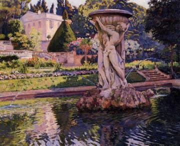 Garden with Villa and Fountain Artwork by Theo van Rysselberghe