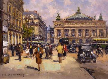 Place de l'Opera Artwork by Edouard Léon Cortes