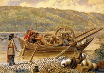 Crossing The Battle River, North Western Prairie, Saskatchewan District Artwork by William George Richardson Hind