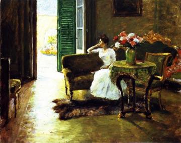 A Memory: In the Italian Villa Artwork by William Merritt Chase