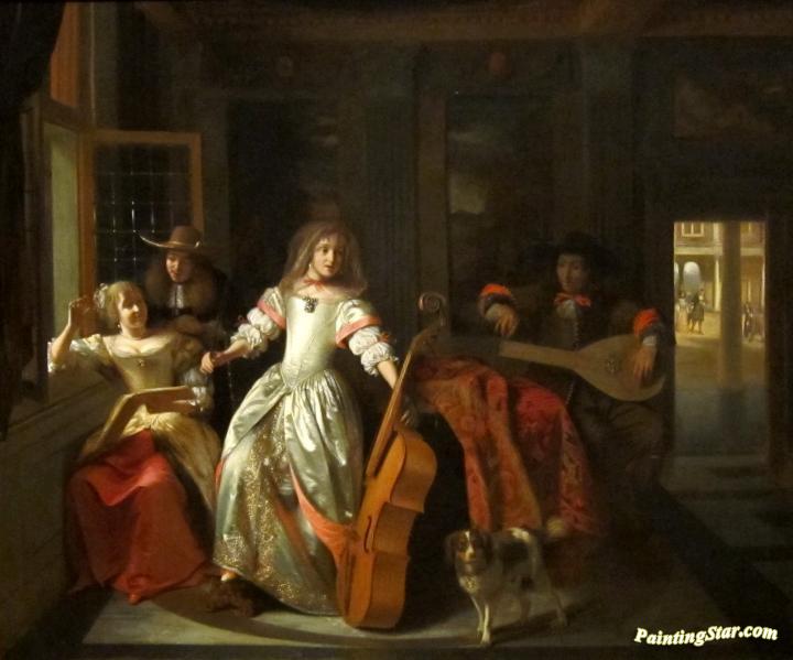 A Musical Conversation Artwork by Pieter de Hooch