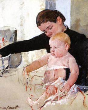 Bathing the Young Heir Artwork by Mary Cassatt