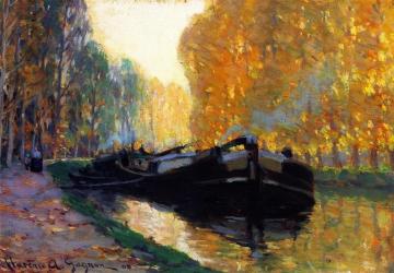 Canal Boat Artwork by Clarence Gagnon