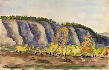 Collective Farm near Krasnoyarsk Artwork by Pyotr Konchalovsky