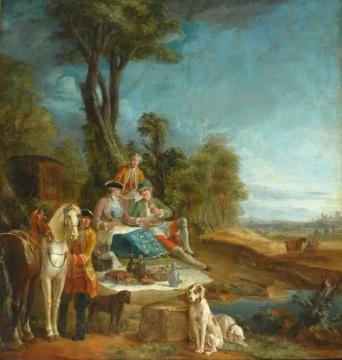 A Hunting Luncheon Artwork by Carle van Loo