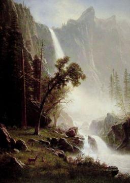 Bridal Veil Falls, Yosemite Artwork by Albert Bierstadt