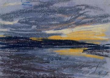 Sunset Artwork by Eugène-Louis Boudin