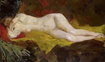 Reclining Nude Artwork by George Heidrik Breitner