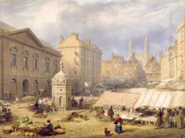 Cambridge Market Place Artwork by Frederick MacKenzie