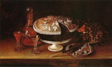 Wedding Cake, Wine, Almonds, and Raisins Artwork by Rubens Peale