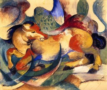 Jumping Horse Artwork by Franz Marc
