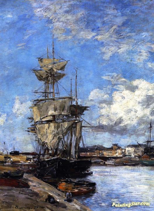 Trouville, the Port Artwork by Eugène-Louis Boudin