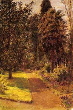 A Sunlit Garden Path Artwork by Anna Mary Richards Brewster