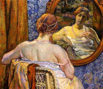 Woman at a Mirror Artwork by Theo van Rysselberghe