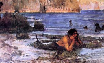 The Merman (sketch) Artwork by John William Waterhouse