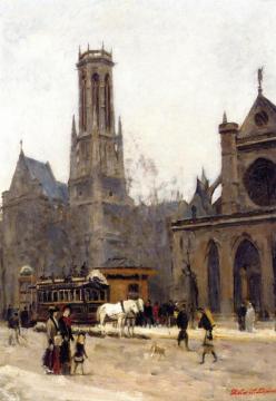 La Place Saint-germain L'auxerrois Artwork by Stanislas Lepine