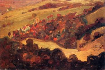 Autumn Landscape Artwork by Egon Schiele