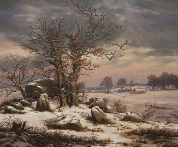 Winter Landscape Near Vordingborg Artwork by Johan Christian Dahl