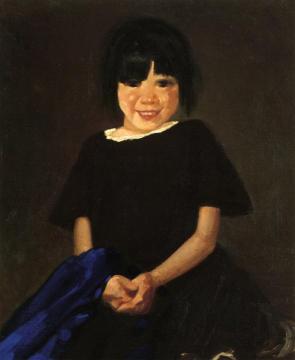 Portrait of a Girl in Black Artwork by George Benjamin Luks
