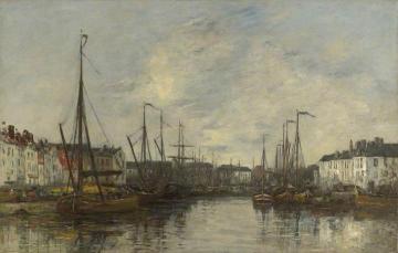 Brussels Harbour Artwork by Eugène-Louis Boudin