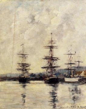 The Port, Deauville Artwork by Eugène-Louis Boudin