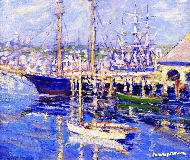 Gloucester Harbor Colors Artwork by D. Putnam Brinley
