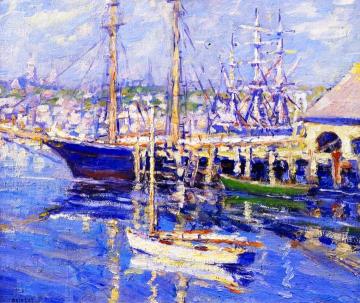 Gloucester Harbor Colors Artwork by D. Putnam Brinley