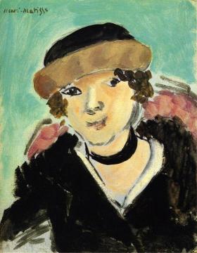 Small Portrait of Marguerite, Fur Hat Artwork by Henri Matisse