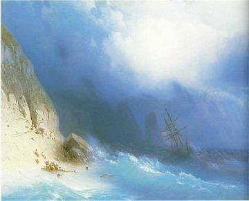 The Shipwreck Near Rocks Artwork by Ivan Constantinovich Aivazovsky