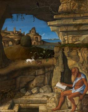 Saint Jerome Reading Artwork by Giovanni Bellini