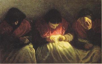 The parchment Artwork by Angelo Morbelli