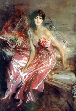Lady In Rose Artwork by Giovanni Boldini
