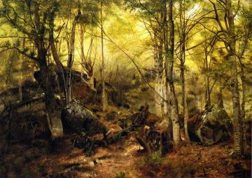 Deerhunter in the Woods Artwork by John George Brown