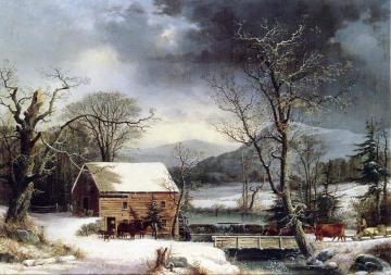 At the Mill, Winter Artwork by George Henry Durrie