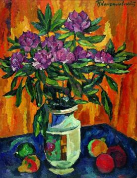 Still Life with Peonies in a Vase Artwork by Pyotr Konchalovsky