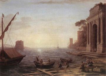 A Seaport at Sunrise Artwork by Claude Lorrain