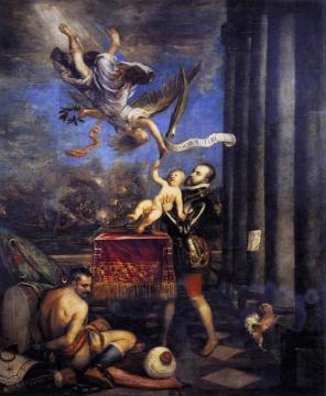 Philip II Offering Don Fernando to Victory Artwork by Titian