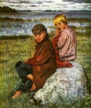 Peasant Children Artwork by Nikolai Petrovich Bogdanov-belsky