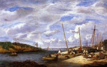 Douarnenez, Fishing Boats at Dockside Artwork by Eugène-Louis Boudin