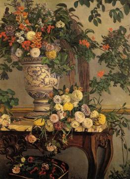 Flowers Artwork by Jean Frederic Bazille