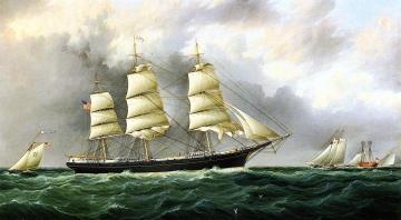 Sailing near Sandy Hook Artwork by James E. Buttersworth